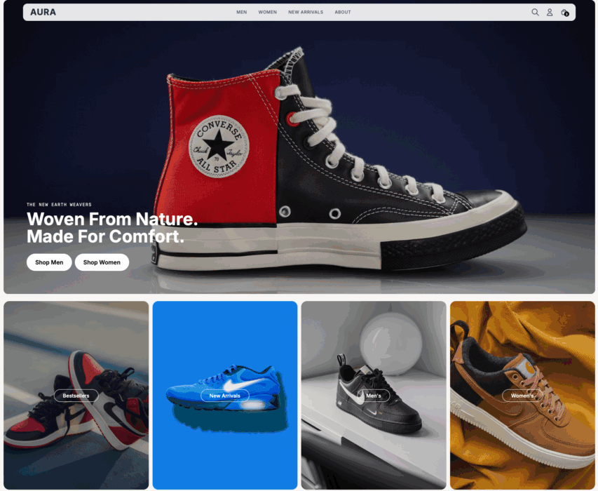 Example of a minimal and clean website design