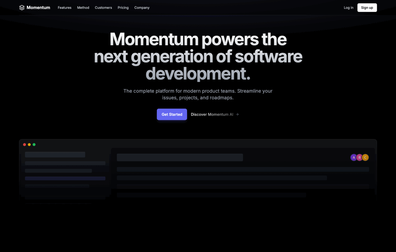 Example of a modern and techy website design