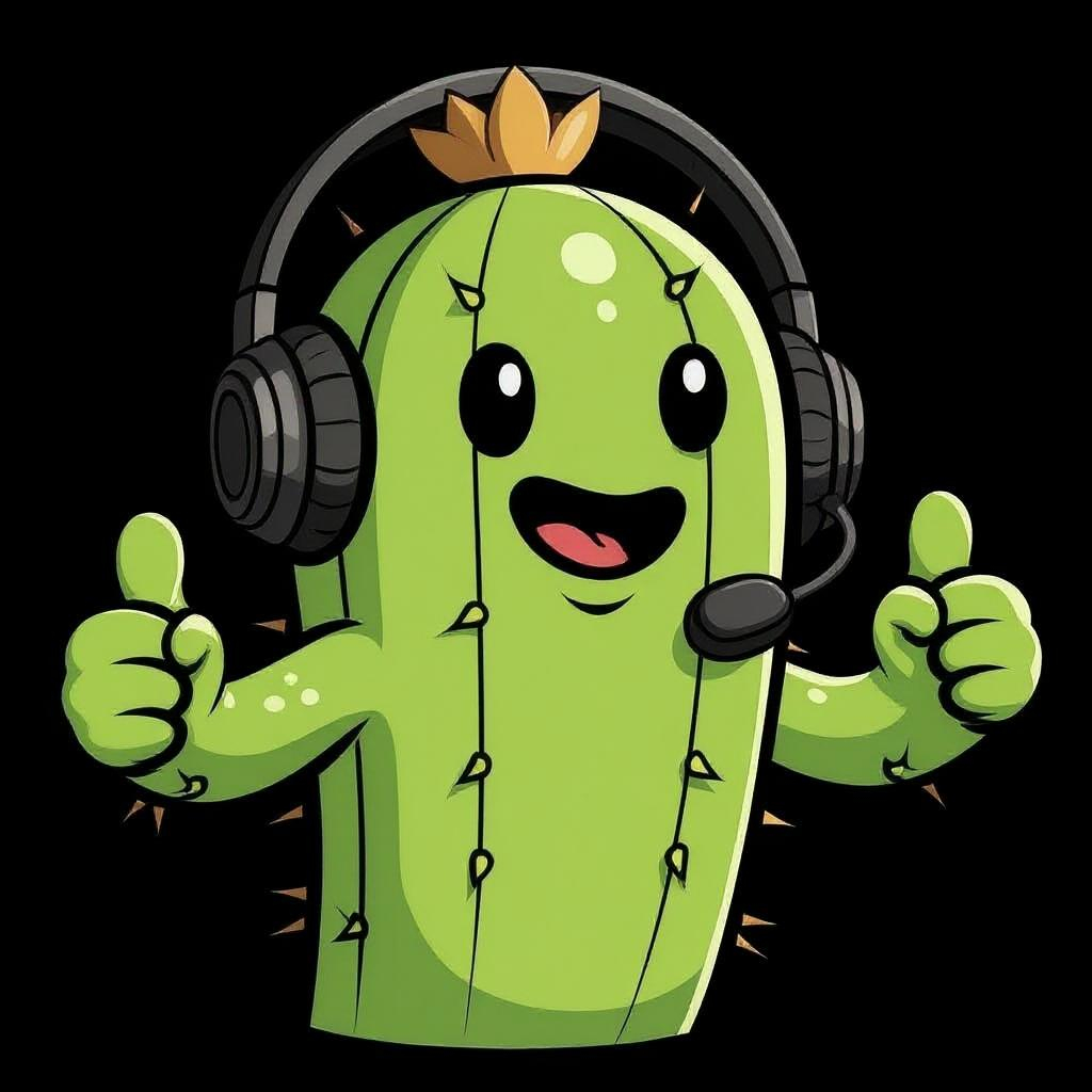 Zippy Cactus mascot with headset giving a thumbs-up