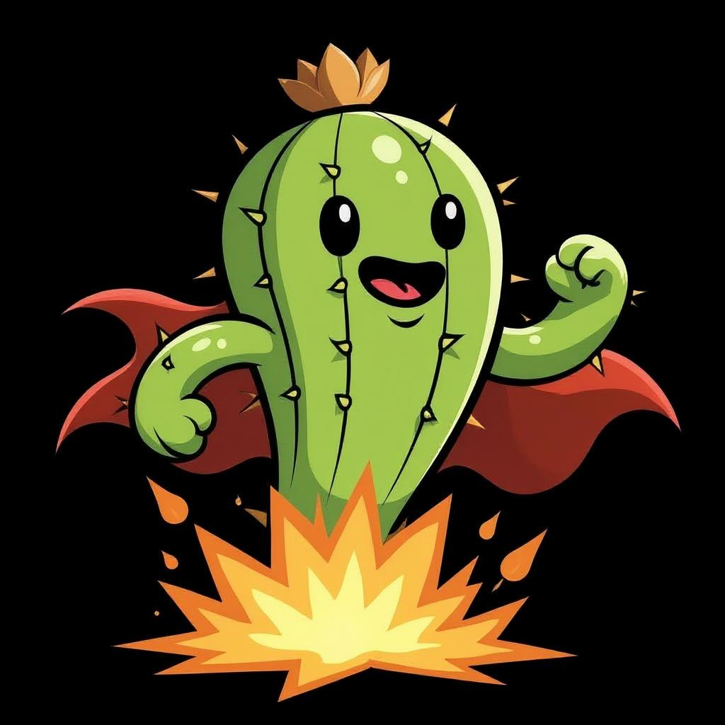Zippy Cactus superhero flying fast